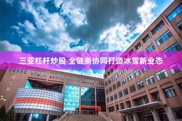 三亚杠杆炒股 全链条协同打造冰雪新业态