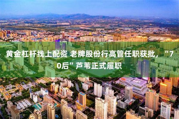 黄金杠杆线上配资 老牌股份行高管任职获批，“70后”芦苇正式履职