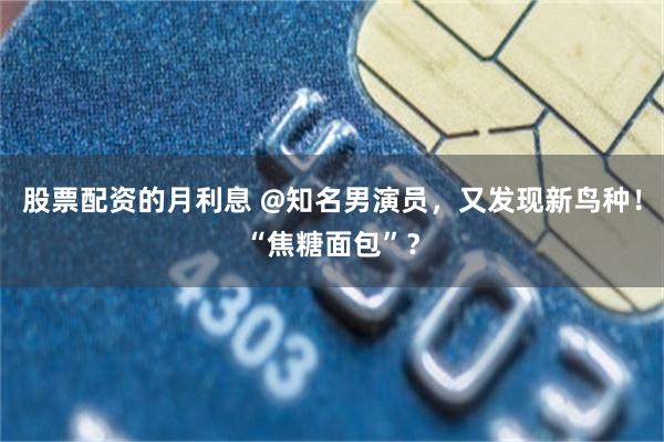 股票配资的月利息 @知名男演员，又发现新鸟种！“焦糖面包”？