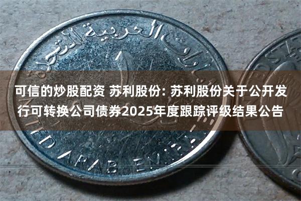 可信的炒股配资 苏利股份: 苏利股份关于公开发行可转换公司债券2025年度跟踪评级结果公告